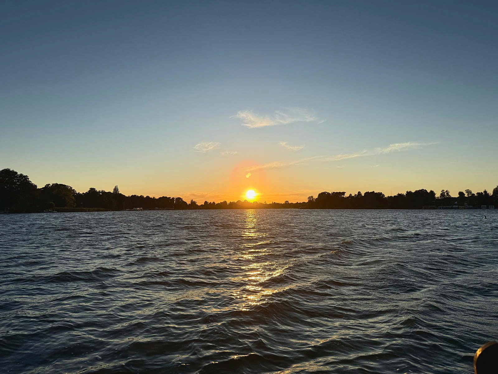 Sonnenuntergang über dem Krüpelsee bei Zernsdorf, Königs Wusterhausen — Dahme-Seenland