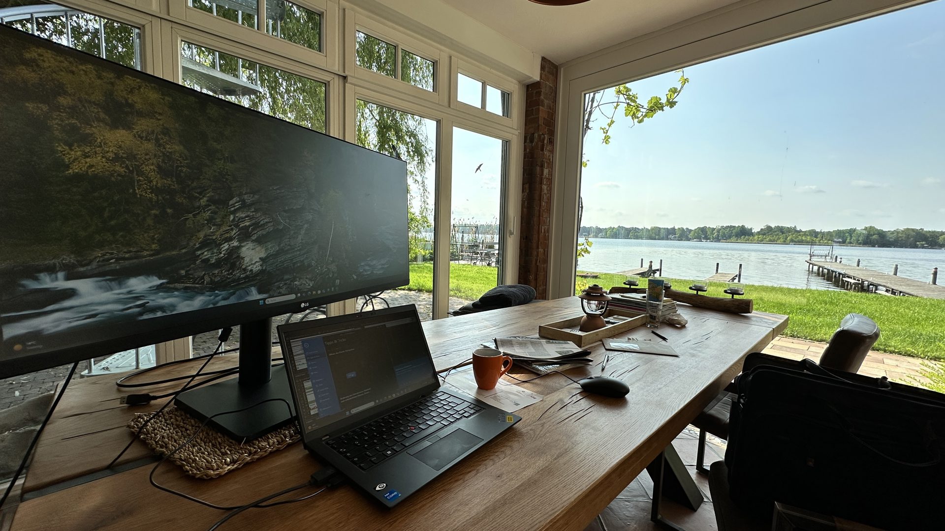 Privater Steg der Seevilla am Krüpelsee bei Zernsdorf, Dahme-Seenland Brandenburg